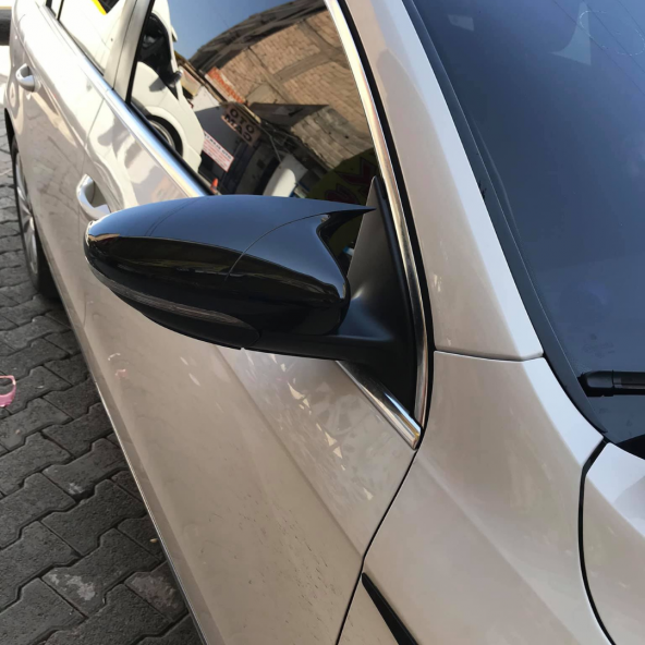 Sts Oto Aksesuar Passat Cc 2007-2017 Batman Yarasa Ayna Kapağı Piano Black Abs Plastik - 6