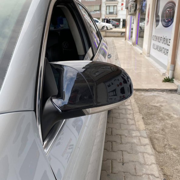 Sts Oto Aksesuar Jetta Mk5 2005-2010 Batman Yarasa Ayna Kapağı Piano Black Abs Plastik