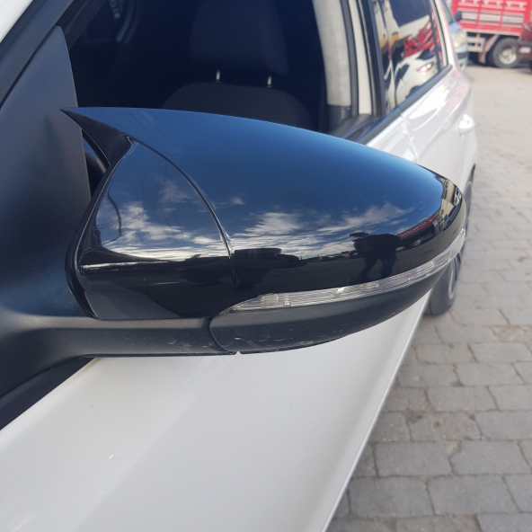 Sts Oto Aksesuar  Golf 6 2008-2012 Batman Yarasa Ayna Kapağı Piano Black Abs Plastik - 2