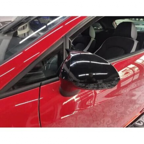 Sts Oto Aksesuar Seat Ibiza Mk4 2009-2017 Batman Yarasa Ayna Kapağı Piano Black Abs Plastik - 4