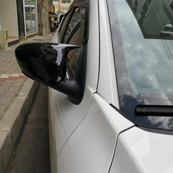Sts Oto Aksesuar Peugeot 301 2012-2019 Batman Yarasa Ayna Kapağı Piano Black Abs Plastik - 3