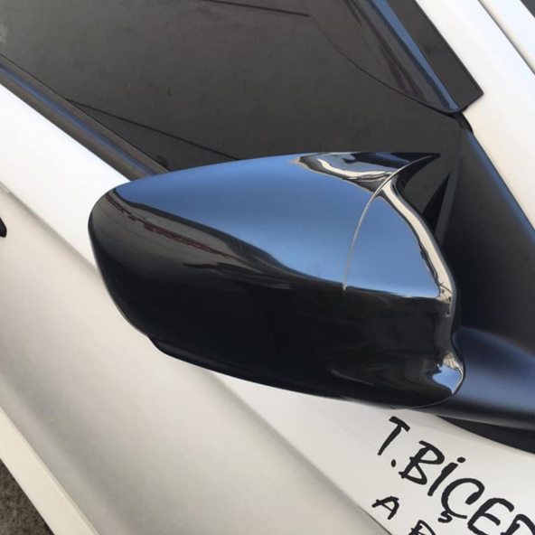 Sts Oto Aksesuar Peugeot 301 2012-2019 Batman Yarasa Ayna Kapağı Piano Black Abs Plastik - 4