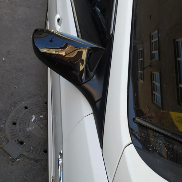 Sts Oto Aksesuar Hyundai Accent Blue  Batman Yarasa Ayna Kapağı Piano Black Abs Plastik - 3