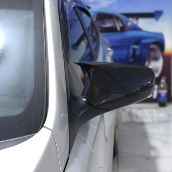 Sts Oto Aksesuar Hyundai Accent Blue  Batman Yarasa Ayna Kapağı Piano Black Abs Plastik - 5