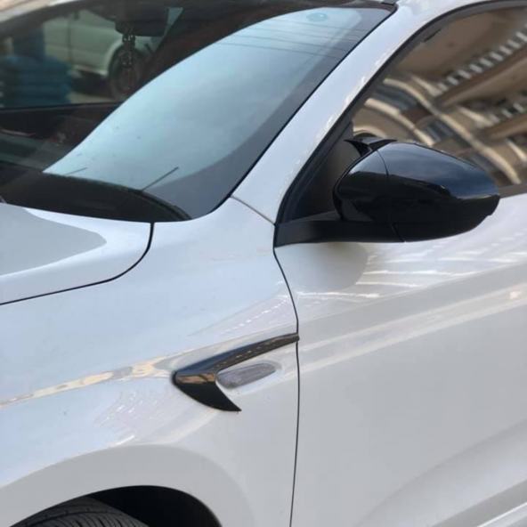 Sts Oto Aksesuar Fiat Egea Yarasa Ayna Kapağı Piano Black Tüm Modeller için Uyumludur - 4