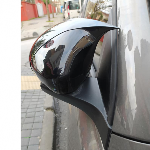 Sts Oto Aksesuar Fiat Egea Yarasa Ayna Kapağı Piano Black Tüm Modeller için Uyumludur - 5