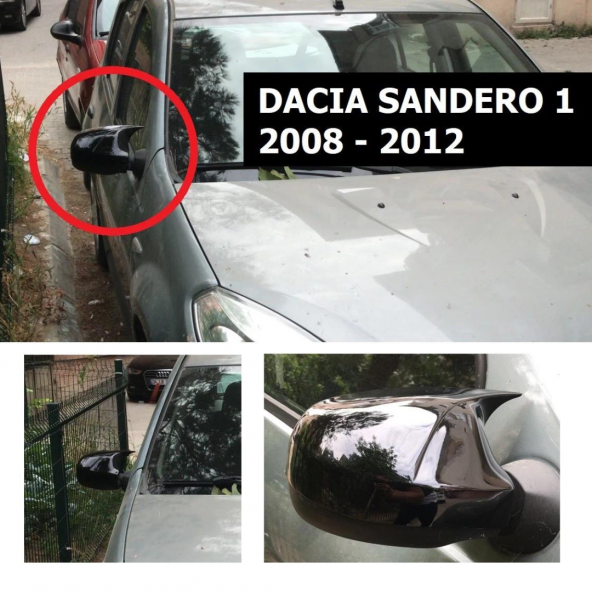 Sts Oto Aksesuar Dacia Sandero 2009-2020 Batman Yarasa Ayna Kapağı Piano Black Abs Plastik - 4