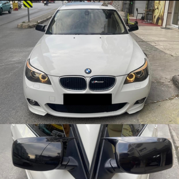 Sts Oto Aksesuar Bmw E60 2003-2010 Batman Yarasa Ayna Kapağı Piano Black Abs Plastik - 4