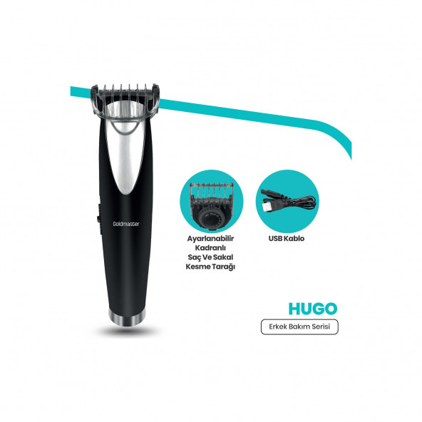 Goldmaster Hugo Kablolu Kablosuz Paslanmaz Çelik Bıçaklı Ayarlanabilir 10 Kademeli Erkek Bakım Seti Gm 9105 - 4
