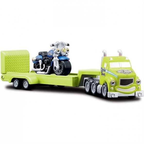 Maisto Harley Davidson Cycle Town Haulers Tır Kırmızı - Yeşil - 2