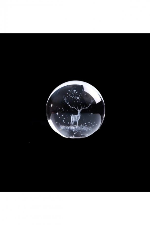 Geyik Temalı Işıklı Renk Değiştiren Dekoratif Cam Küre - 4