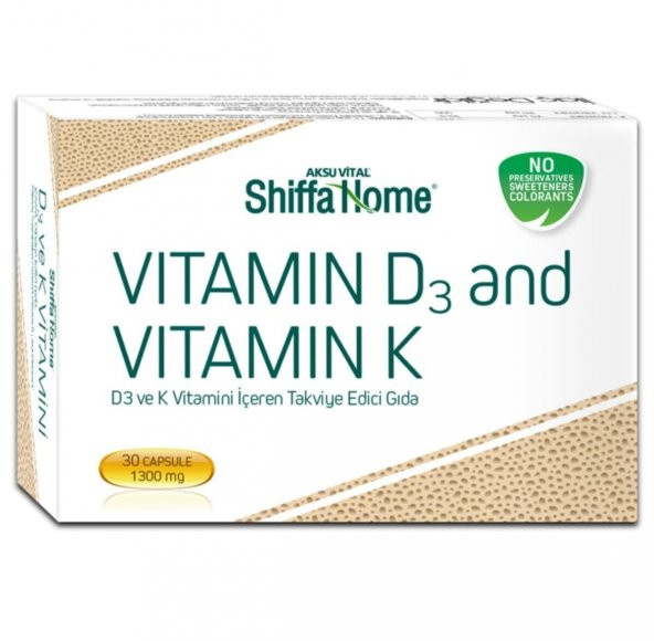 Shiffa Home D3 Ve k Vitamin 30 Kapsül 1300 mg