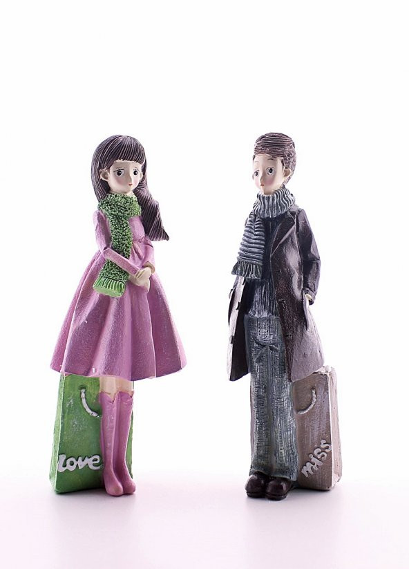 Dekoratif Love Miss İki Aşık Biblo 20cm-3AB - 2