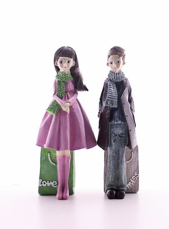 Dekoratif Love Miss İki Aşık Biblo 20cm-3AB - 3