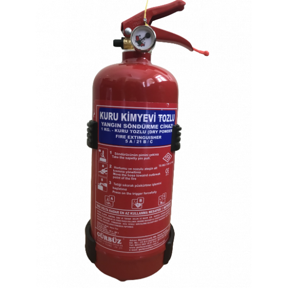1 KG ABC YANGIN SÖNDÜRME TÜPÜ+TSE VE CE BELGELİ+4 YIL GARANTİLİ+ASKI APARATI HEDİYE!!!