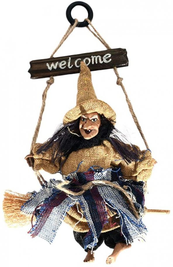 Halloween Dekoratif Cadı Welcome Cadı Kapı Süsü Parti Aksesuar - 1