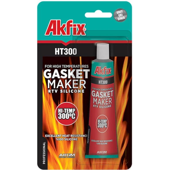 Akfix Ht 300 Silikon Yüksek Isıya Dayanıklı Tüp Silikon Conta Kırmızı 300°C 50 Ml - 4