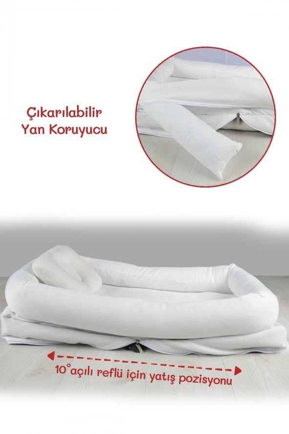 Çantalı Taşınabilir Bebek Reflü Yatağı, Yastığı, Babynest, Anne Çantası Dokuma Kumaş Çocuk Araç Gereçleri - Resim 5