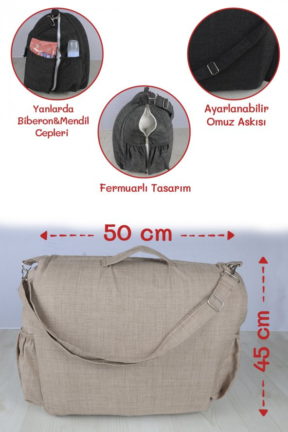 Çantalı Taşınabilir Bebek Reflü Yatağı, Yastığı, Babynest, Anne Çantası Dokuma Kumaş Çocuk Araç Gereçleri - Resim 6