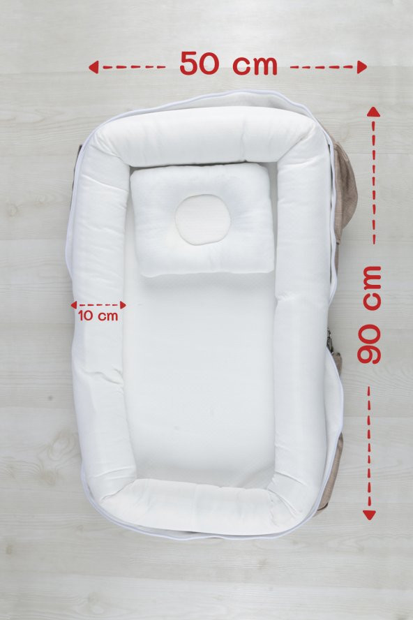 Çantalı Taşınabilir Bebek Reflü Yatağı, Yastığı, Babynest, Anne Çantası Dokuma Kumaş Çocuk Araç Gereçleri - Resim 7