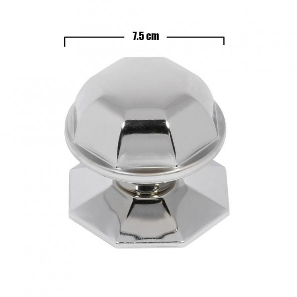 Kapı Tokmağı Topuzu Kapı Babası Kolu Nikel Saten Metal Tokmak - Resim 2