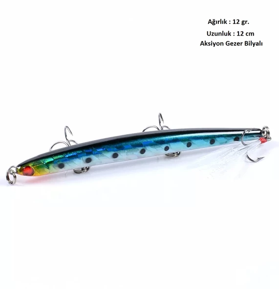 12Gr.SahteYem Lures Rapala,Turna,Levrek,Lüfer,Çinekop,Palamut,Rapala,Sahte Zoka k2
