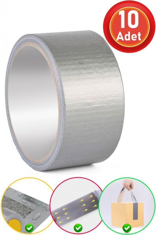 Bondit Güçlü Takviye Tamir Bandı Duct Tape Gri 48x10 metre 10 ADET