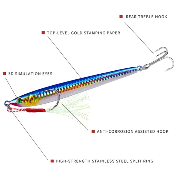 Jig Yem 21gr. 8.5 cm Asist Kancalı Yapay Yem Lures Sahte Yem Rapala - 6