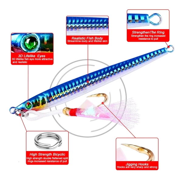 Jig Yem 21gr. 8.5 cm Asist Kancalı Yapay Yem Lures Sahte Yem Rapala - 5
