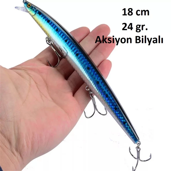 18 cm 24 gr.Lazer Turna Rapala,Levrek Rapala ,,Sahte Lures Yapay Yem