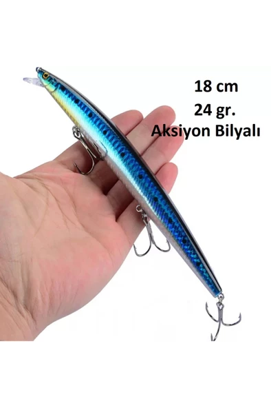 18 cm 24 gr.Lazer Turna Rapala,Levrek Rapala ,,Sahte Lures Yapay Yem - 12