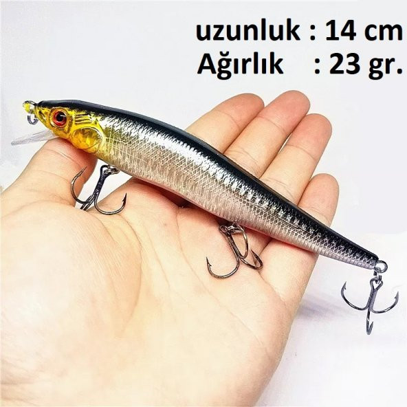 23Gr.SahteYem Lures Rapala,Turna,Levrek,Lüfer,Çinekop,Palamut,Rapala,Sahte Zoka - 4