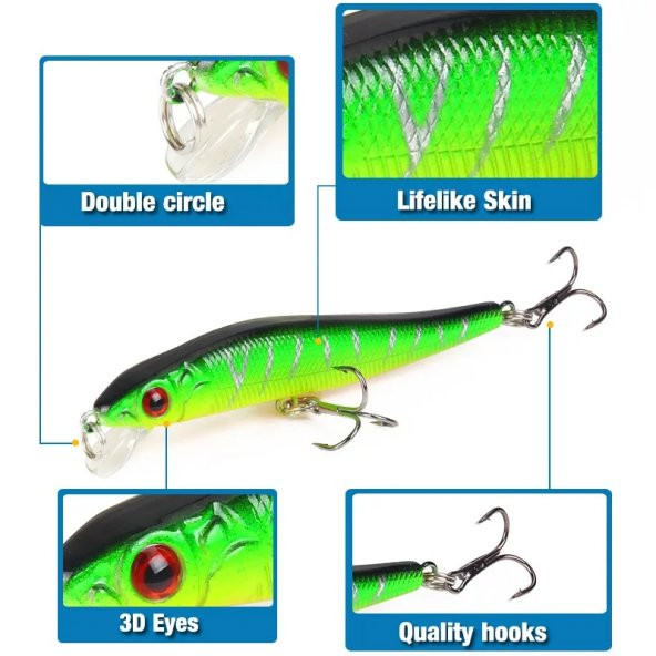23Gr.SahteYem Lures Rapala,Turna,Levrek,Lüfer,Çinekop,Palamut,Rapala,Sahte Zoka - 5