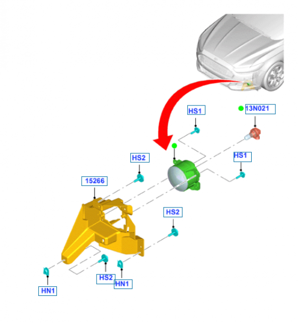 Ford Mondeo Sis Far Bağlantı Braketi Sol 2013- Sonrası - 2