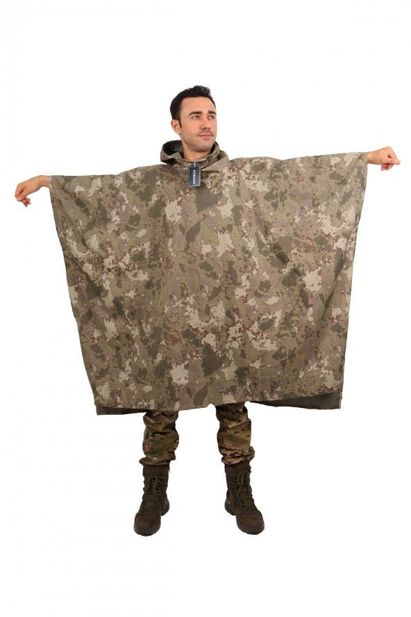 Kamuflaj Su Geçirmez Askeri Panço - Arazi Yağmurluk