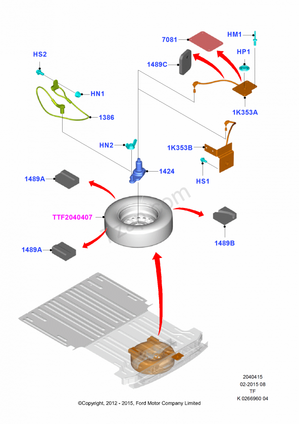 Ford Transit Yedek Lastik Stepne Bağlama Somunu w703582 s300 - 7