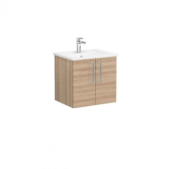 Vitra Root Flat 60 cm Kapaklı Meşe Banyo Dolabı Alt Modül Lavabo