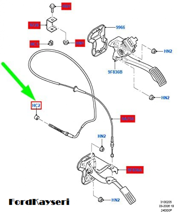Transit P100 Taunus Gaz Teli Segmanı Yuvarlak Maşası Sekman 1993-2006 w701470-s305
