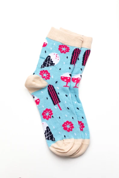 Kanz Desenli Pamuklu 2'Li Kadın Çorap - Resim 10