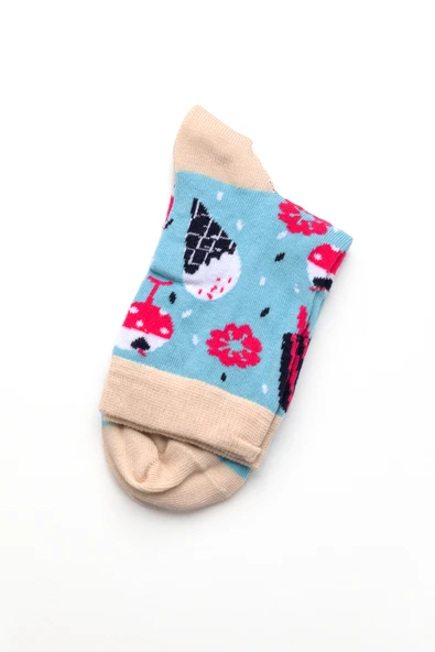 Kanz Desenli Pamuklu 2'Li Kadın Çorap - Resim 9