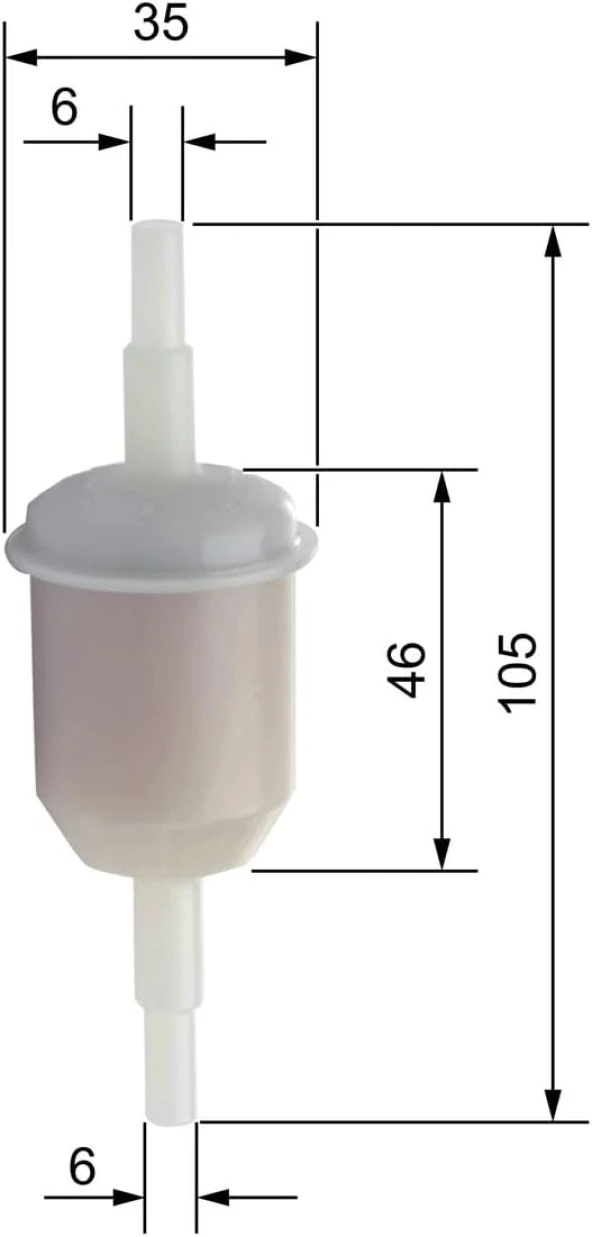 Bosch Benzin Ara Filtre Şeffaf (Küçük Tip) Üniversal 0450904058 - 2