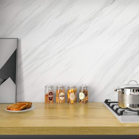 Açık Mermer Desenli Yapışkanlı Kaplama Kağıdı Büyük Boy 5 Metre - 2