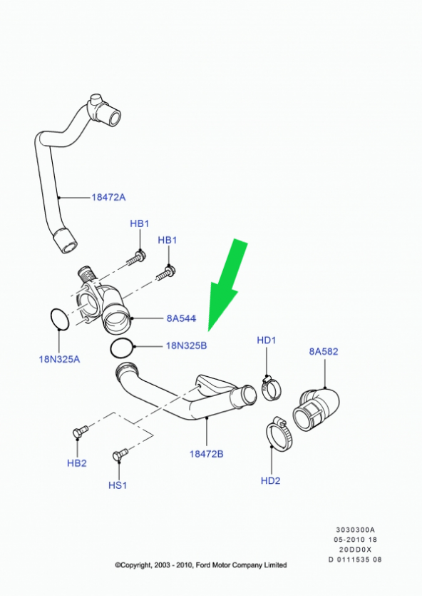 Ford Mondeo Kalorifer Su Bağlantı Borusu  2.0 TDCI 2007-2014 - 2