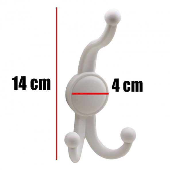 Askılık Portmanto Vestiyer Banyo Dolap Elbise Askısı Sert Plastik - 3