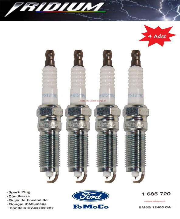 Ford C-max Ecoboost İridyum 1.6 Sigma  Buji  (4 Adet ) 2011-2018 ürün görseli 1