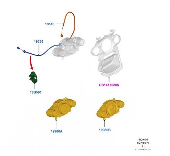 Ford Fiesta Kalorifer Cam - Ayak Yönlendirme / Kumanda Teli Orta Mavi 8A6119236BA - Resim 2