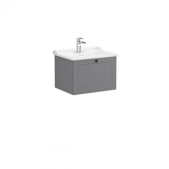 Vitra Root Classic 60 cm Gri Çekmeceli Banyo Dolabı Alt Modül Lavabo