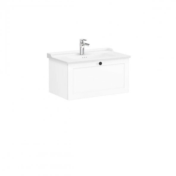 Vitra Root Classic 80 cm Beyaz Çekmeceli Banyo Dolabı Alt Modül Lavabo