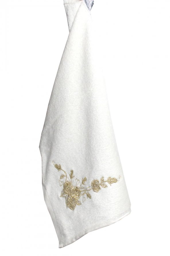 Bulteks Simli Nakışlı Kadife El Havlusu 30x50 Desen 4 - 2