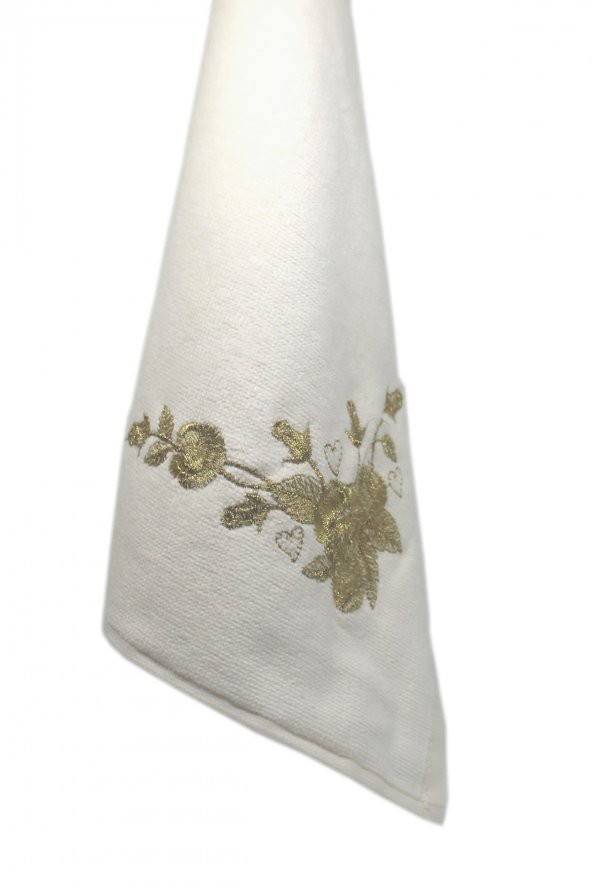 Bulteks Simli Nakışlı Kadife El Havlusu 30x50 Desen 4 - 4